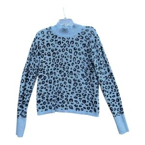 Apt. 9 Women’s Light Gray Animal Print Mock Neck Pullover Sweater SZ XL
